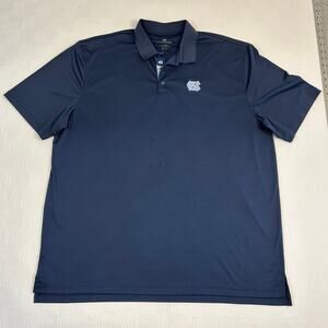 Level Wear North Carolina Tarheels Mens XXL Golf Polo Dark Blue 100% Polyester